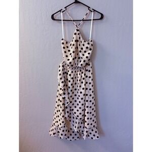 House of Harlow x‎ Revolve Baye Polka Dot Dress Ivory Balck Ruffle Sleeveless S
